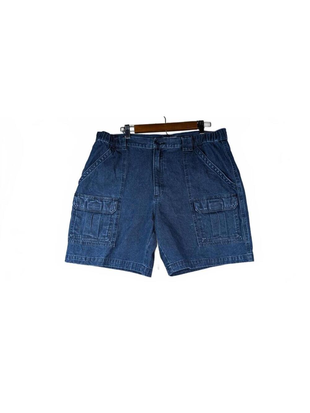 Savane Men's Blue Denim Cargo Jean Shorts Size 38